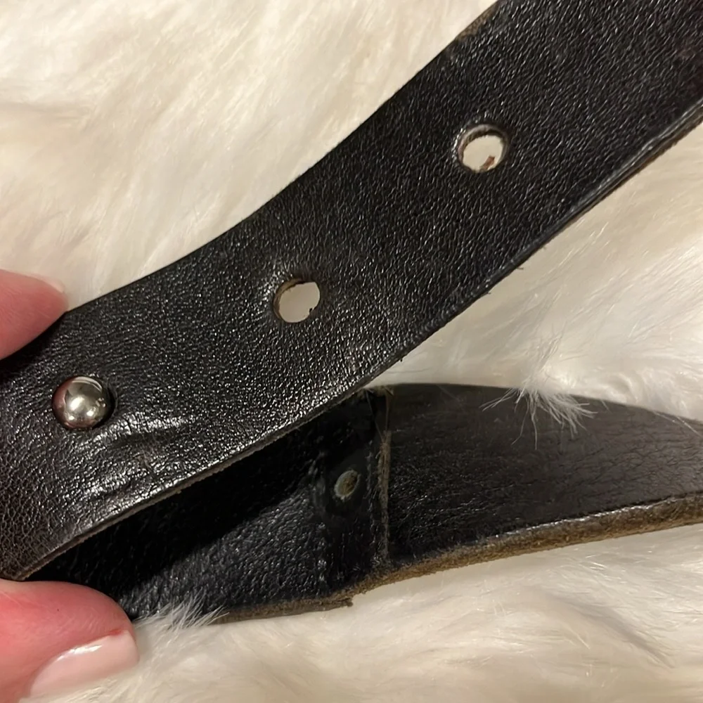 Dolce & Gabbana Leather Brown Metal Bucket Women Belt Size L?